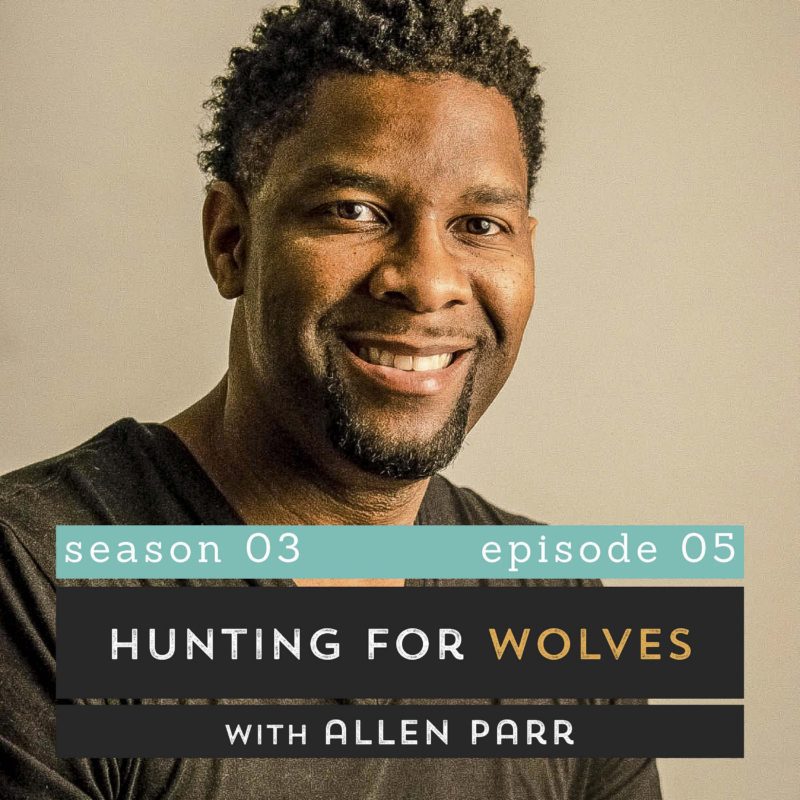 The Pantry Podcast - S03E05 - Hunting for Wolves with Allen Parr (Allen Parr smiling, wearing black t-shirt, beige background)