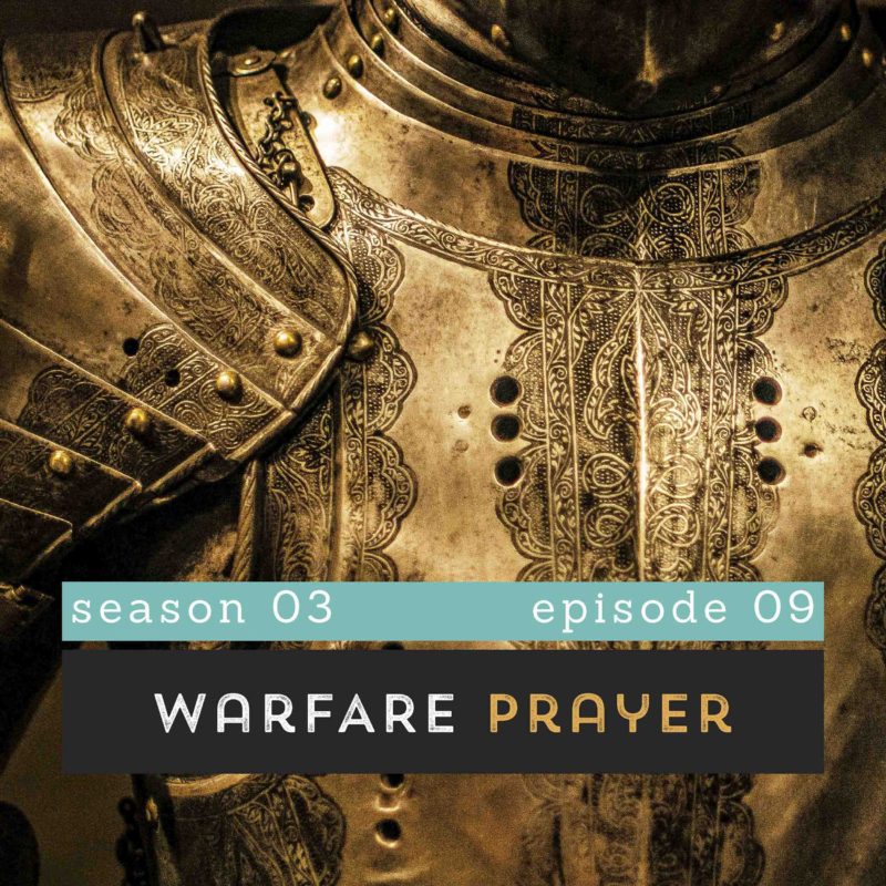 The Pantry Podcast - Warfare Prayer Cover Art - Yellowish lighting on the chest and shoulder of ancient European armor