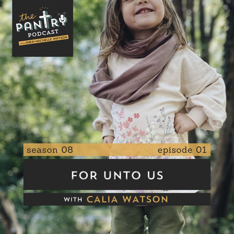 The Pantry Podcast For Unto Us with Calia Watson | Calia smiling with hand on hip at camera.